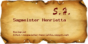 Sagmeister Henrietta névjegykártya
